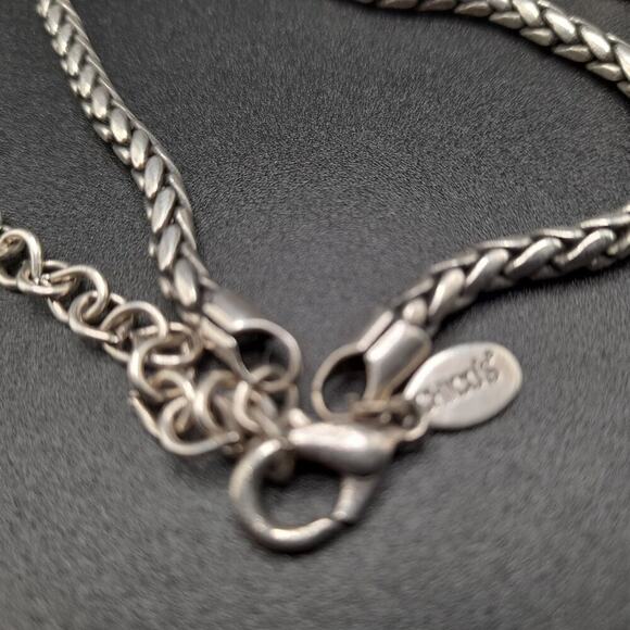 Chico's Silver Tone Pendant Necklace, Twisted Rope Chain, 20 1/2 Inches - Picture 6 of 10